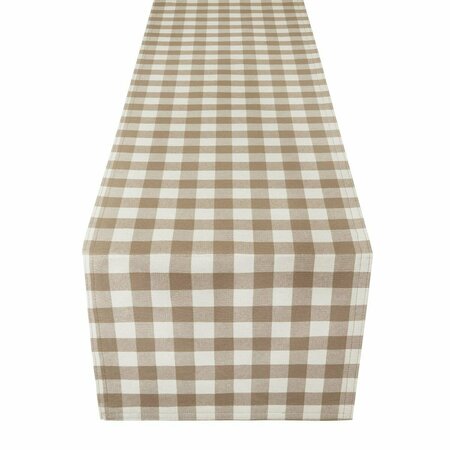 ACHIM IMPORTING Achim  13 x 36 in. Buffalo Check Reversible Table Runner, Taupe BCRU36TP24